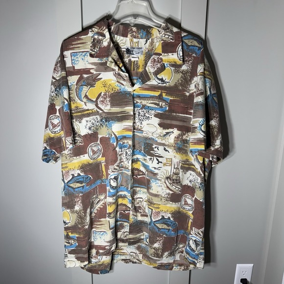 Kona Coast Other - KONA COAST Hawaiian Shirt Fish Print Made In Hawaii Men's Size XXL Button Up